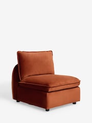 Soft Velvet Rust Brown Crosby Modular Centre Piece Sofa - Image 6 of 10
