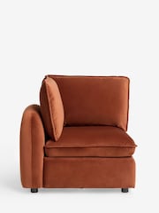 Soft Velvet Rust Brown Crosby Modular Corner Piece Sofa - Image 2 of 8