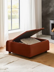Soft Velvet Rust Brown Crosby Modular Footstool - Image 2 of 7