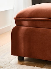 Soft Velvet Rust Brown Crosby Modular Footstool - Image 3 of 7