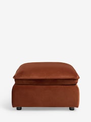 Soft Velvet Rust Brown Crosby Modular Footstool - Image 6 of 7