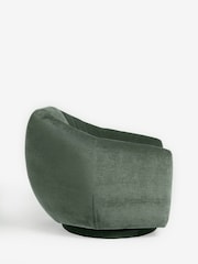 Relaxed Chenille Forest Green Zane Swivel Accent Chair - Image 6 of 8