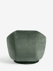 Relaxed Chenille Forest Green Zane Swivel Accent Chair - Image 7 of 8