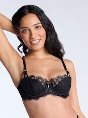 Boux Avenue Black Floretta Lace Pad Balconette Bra - Image 1 of 3