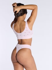 Boux Avenue Floral Print Embroidered Bralette And Thongs Set - Image 3 of 6