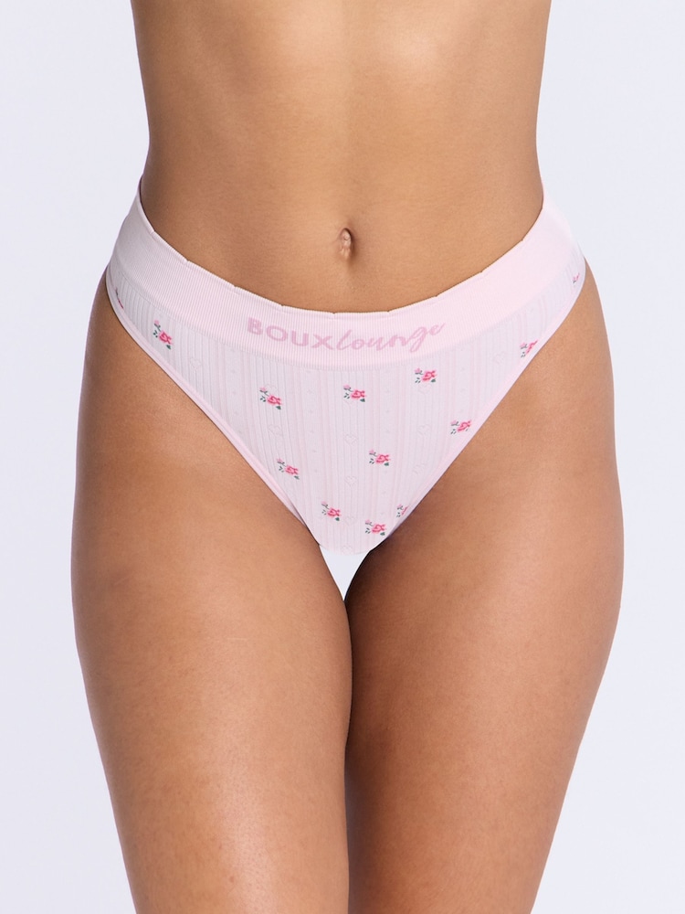 Boux Avenue Floral Print Embroidered Bralette And Thongs Set - Image 6 of 6