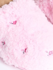 Boux Avenue Candy Pink Floral Embroidered Mule Slippers - Изображение 6 из 6