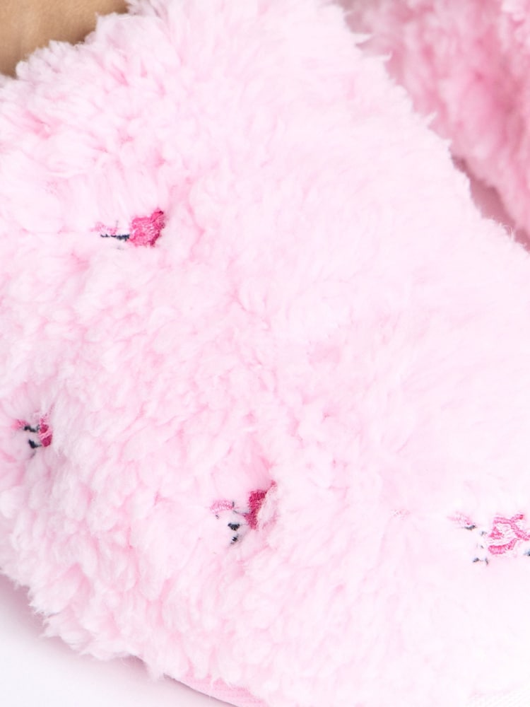 Boux Avenue Candy Pink Floral Embroidered Mule Slippers - Изображение 6 из 6 Boux Avenue Candy Pink Floral Embroidered Mule Slippers - Изображение 6 из 6