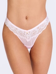Boux Avenue Pink Lace Harper Thongs - Image 1 of 5