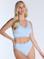 Boux Avenue Floral Print Embroidered Bralette And Thongs Set - Image 1 of 4