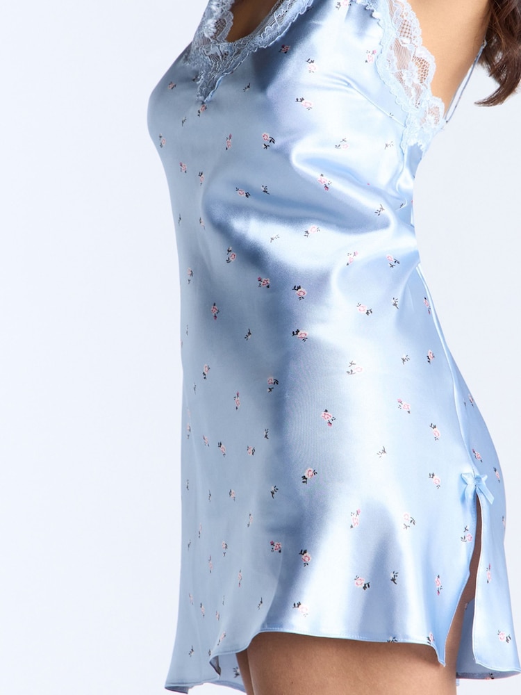 Boux Avenue Blue Amelia Ditsy Floral Chemise - Image 5 of 5