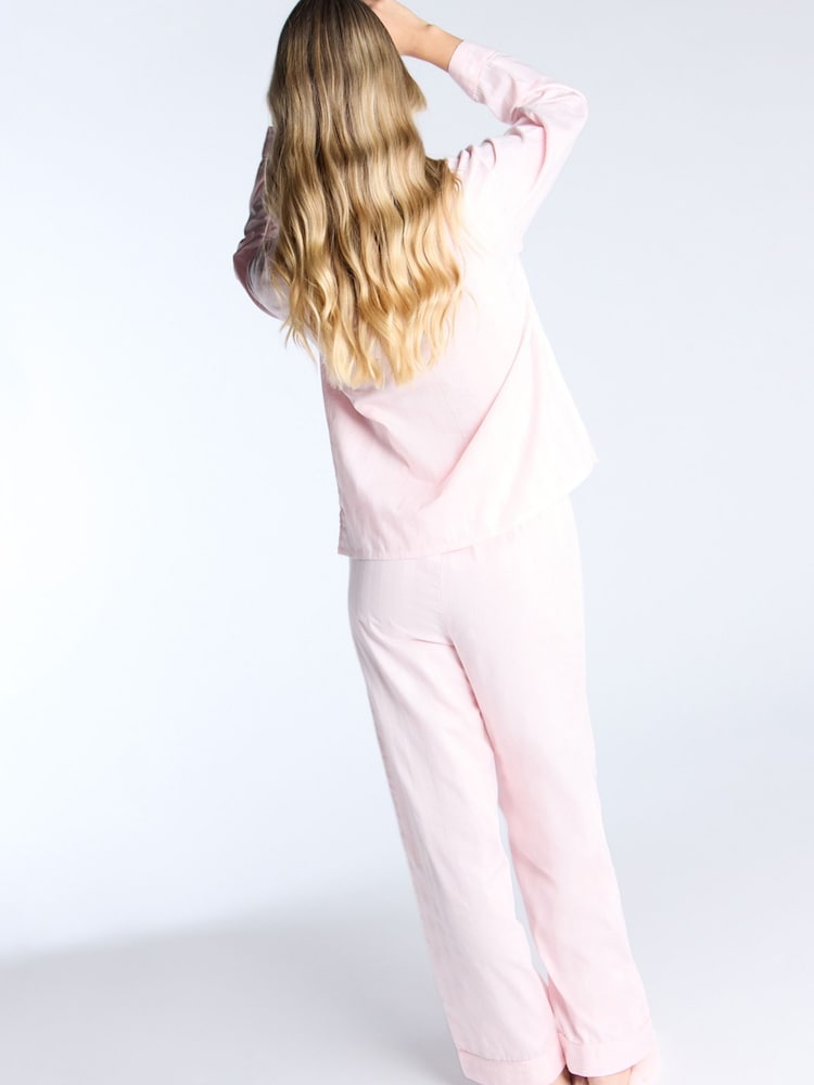 وردي - Boux Avenue Pink Stripe Cotton Long Pyjamas Set - صورة 2 من 5