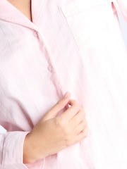وردي - Boux Avenue Pink Stripe Cotton Long Pyjamas Set - صورة 4 من 5