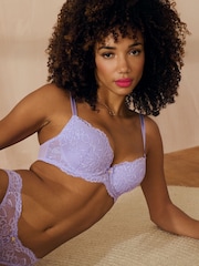 Boux Avenue Blue Billie Lace Balcony Bra - Image 1 of 2