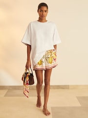 Reiss Blue/Ivory Spencer Reiss | NYBG Floral Oversize T-Shirt - Image 4 of 5