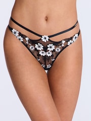 Boux Avenue Black & White Eladie Floral Thongs - Image 4 of 4