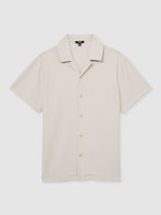 Champagne - Reiss Warwick Textured-Knit Cuban-Collar Shirt - Image 2 of 6
