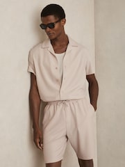 Champagne - Reiss Warwick Textured-Knit Cuban-Collar Shirt - Image 3 of 6