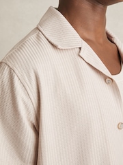 Champagne - Reiss Warwick Textured-Knit Cuban-Collar Shirt - Image 4 of 6