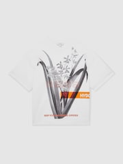 Reiss Ivory Spencer Reiss | NYBG Floral Oversize T-Shirt - Image 2 of 5