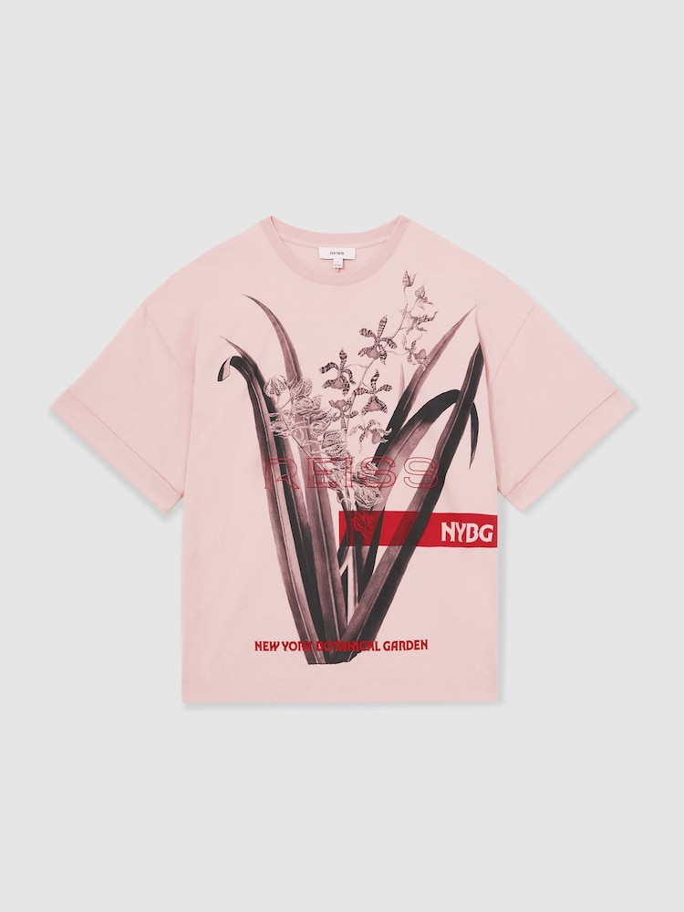 Reiss Pink Spencer Reiss | NYBG Floral Oversize T-Shirt - Image 2 of 5