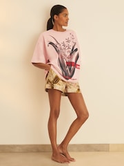 Reiss Pink Spencer Reiss | NYBG Floral Oversize T-Shirt - Image 3 of 5