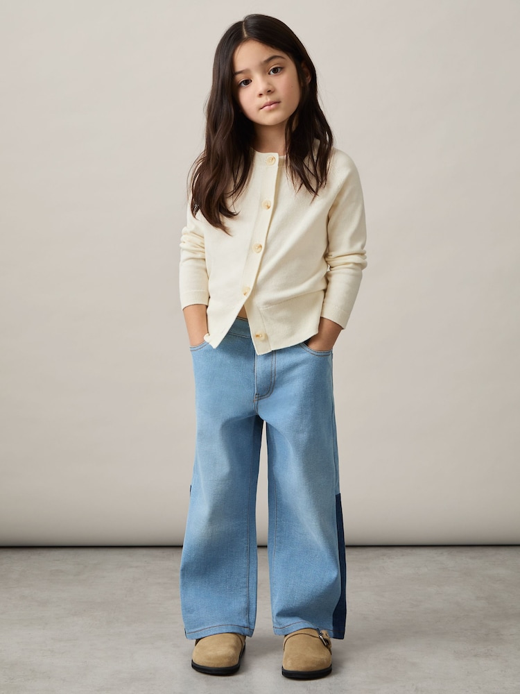 Reiss Ivory Ottie 4-9 yrs Cotton Crew-Neck Cardigan - Image 1 of 4