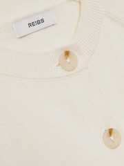 Reiss Ivory Ottie 4-9 yrs Cotton Crew-Neck Cardigan - Image 4 of 4