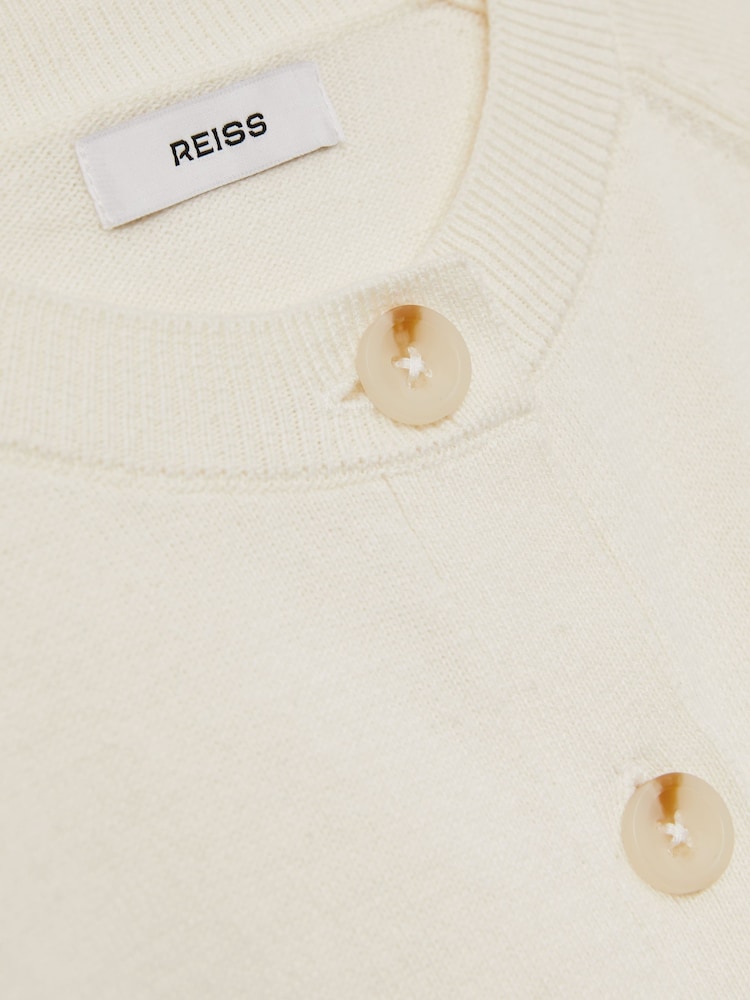 Reiss Ivory Ottie 4-9 yrs Cotton Crew-Neck Cardigan - Image 4 of 4