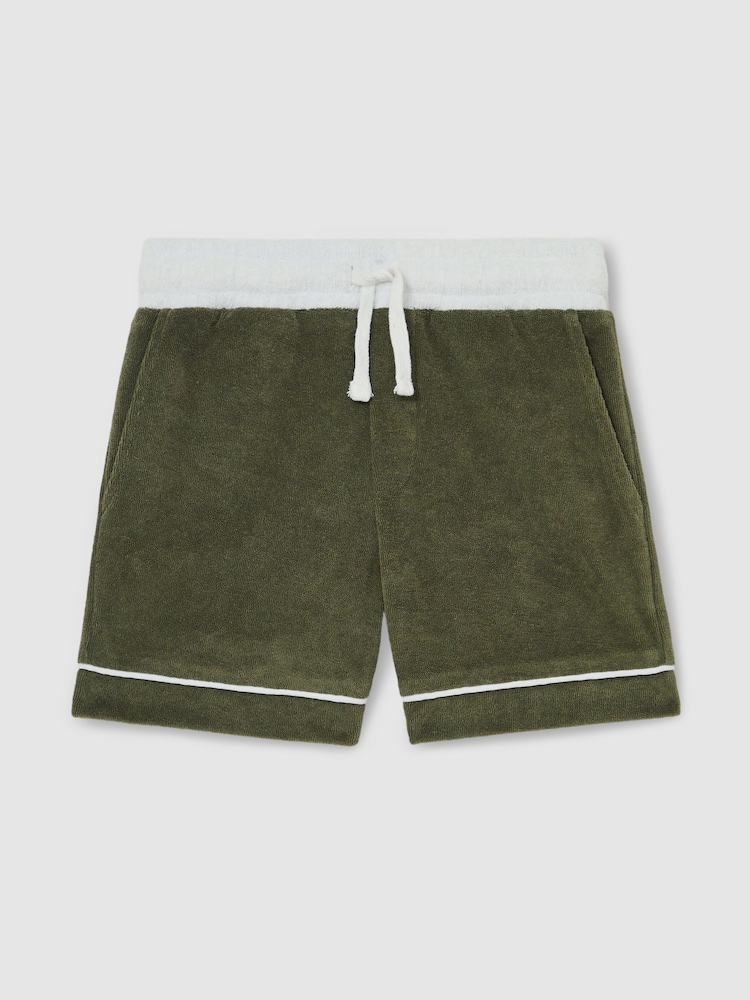 Multicolor verde - Reiss Selvio Velour Colour-Block Shorts - Imagen 2 de 5