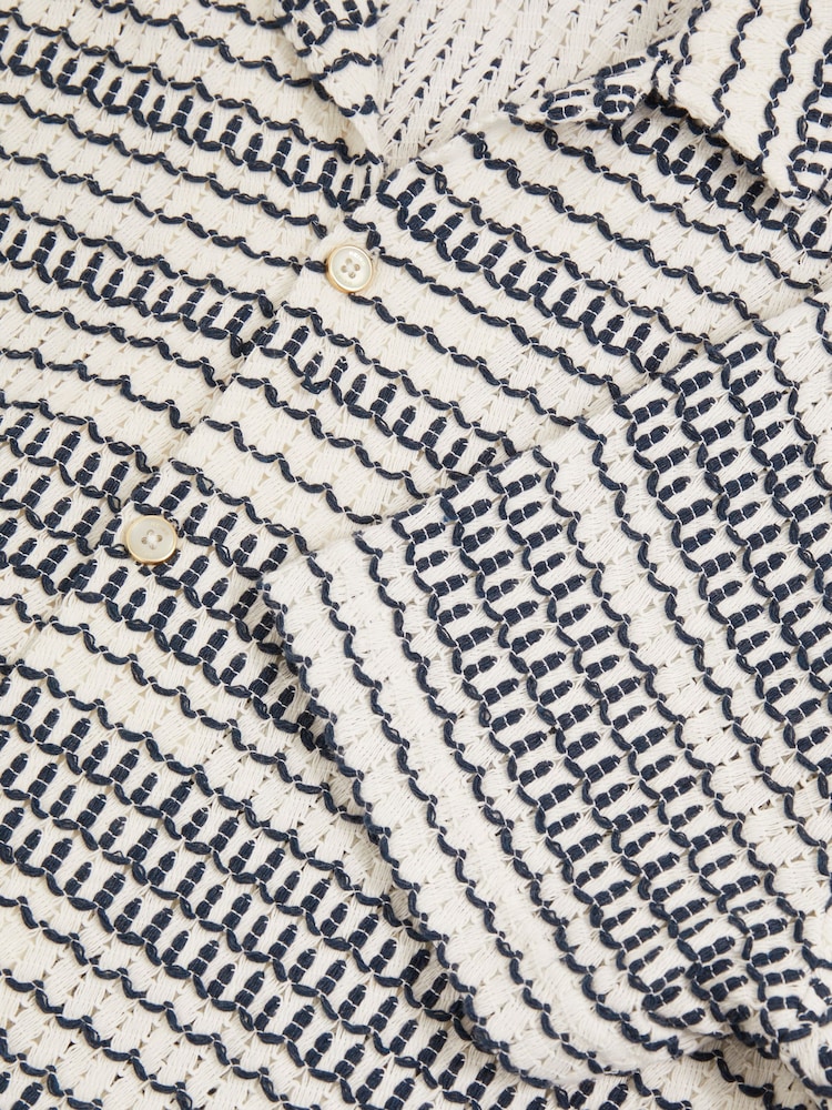 Reiss Chez Crochet Chemises à col cubain - Image 6 of 6