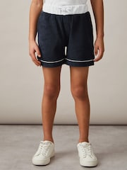 Reiss Blue Multi Selvio 13-14 yrs Velour Colour-Block Shorts - Image 3 of 4