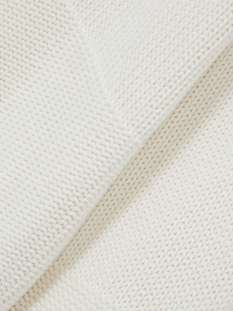 Reiss White Jenny Cotton V-Neck Knit Jumper - Image 8 of 8