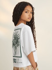 Reiss Khaki Spencer 9-13 yrs Reiss | NYBG Floral Oversize T-Shirt - Image 3 of 6