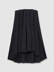 Reiss Indigo Flo Tencel Strapless Dip-Hem Mini Dress - Image 2 of 5