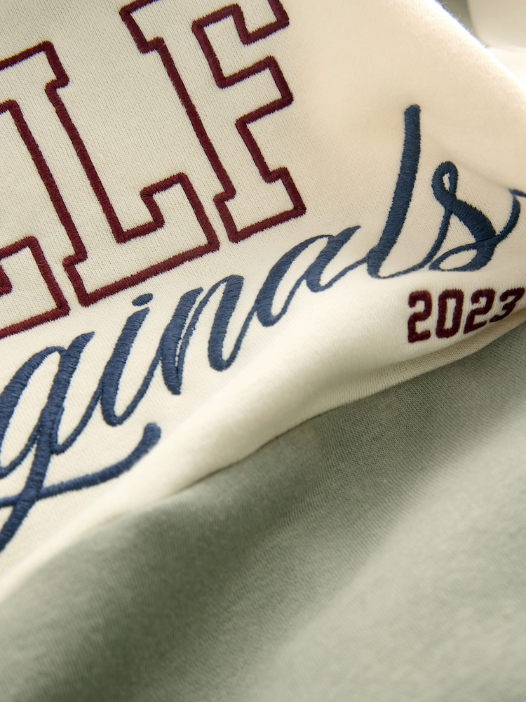 self. Sage Green Embroidered Crew Neck Sweatshirt - Image 7 of 7
