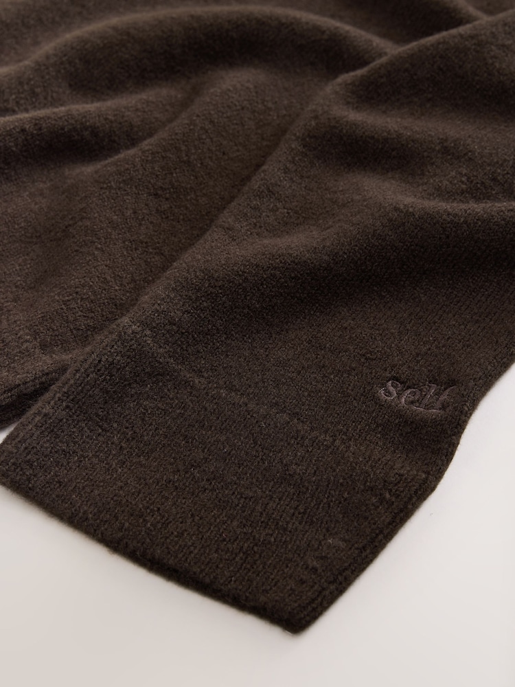 self. Chocolate Brown Knit Jumper - Image 2 of 3