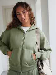self. Sage Green Hooded Zip Through Jacket - Image 1 of 9