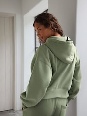 self. Sage Green Hooded Zip Through Jacket - Image 4 of 9