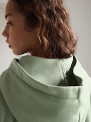 self. Sage Green Hooded Zip Through Jacket - Image 6 of 9