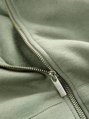 self. Sage Green Hooded Zip Through Jacket - Image 8 of 9