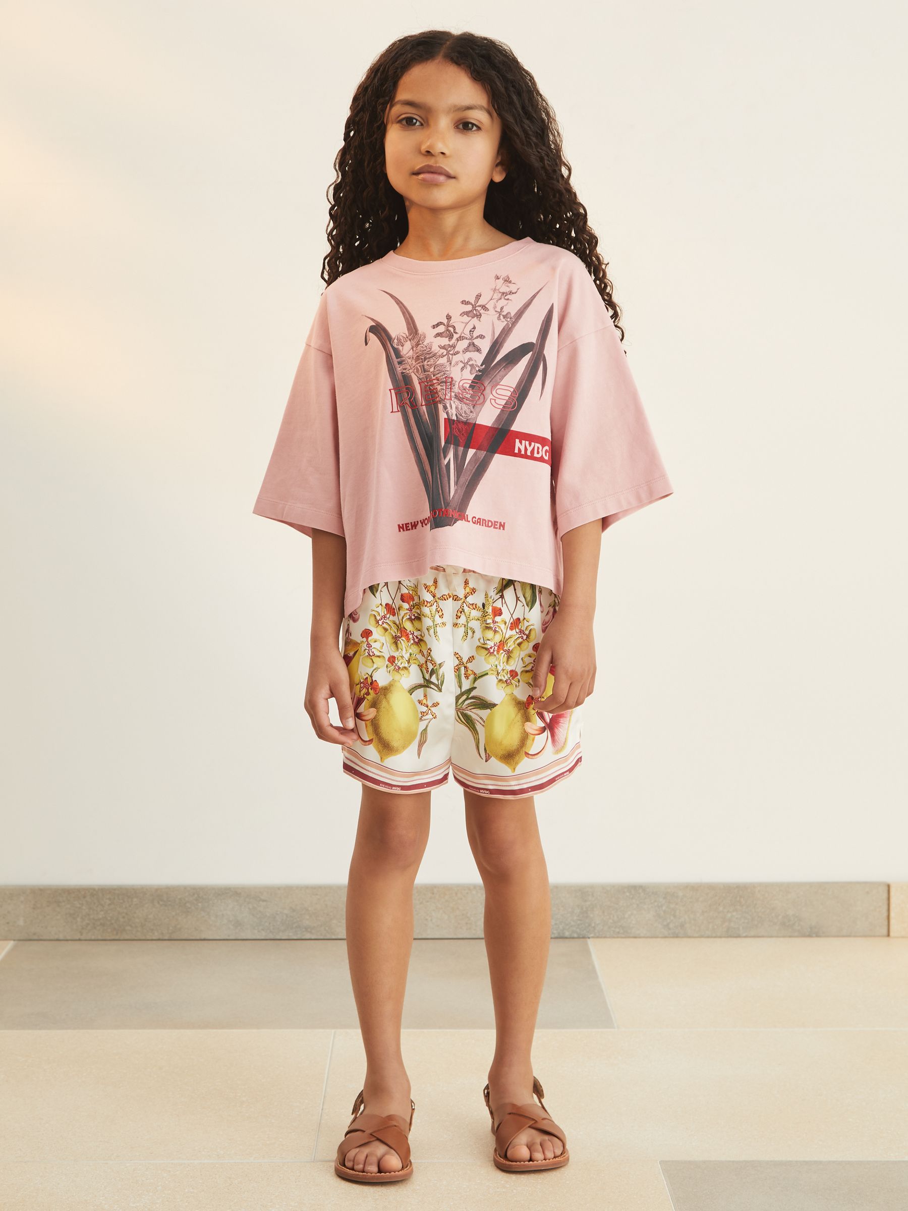 NEW YORK BOTANICAL GARDENS REISS PINK SPENCER 9-13 YRS REISS | NYBG FLORAL OVERSIZE T-SHIRT