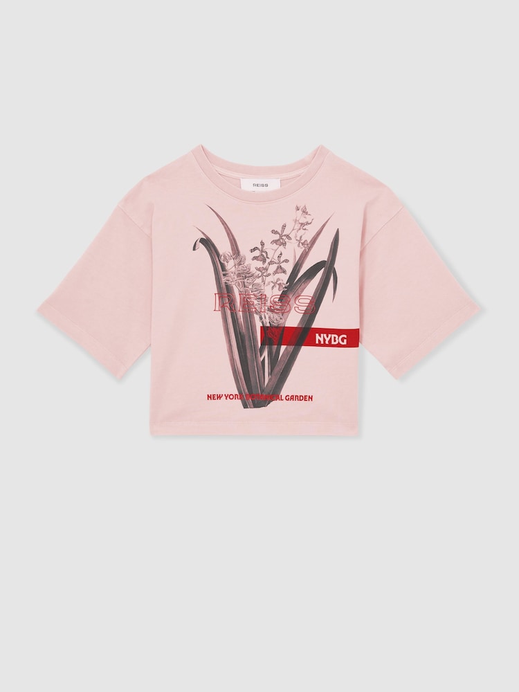 Reiss Pink Spencer 9-13 yrs Reiss | NYBG Floral Oversize T-Shirt - Image 2 of 5