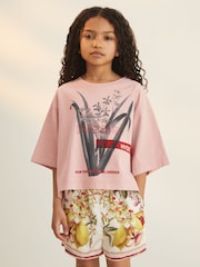 Reiss Pink Spencer 9-13 yrs Reiss | NYBG Floral Oversize T-Shirt - Image 3 of 5