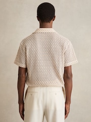 Reiss Oatmeal Sterling Crochet Cuban-Collar Shirt - Image 4 of 5