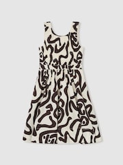 Estampado marfil - Reiss Anouka Cotton Shirred Printed Dress - Imagen 2 de 4