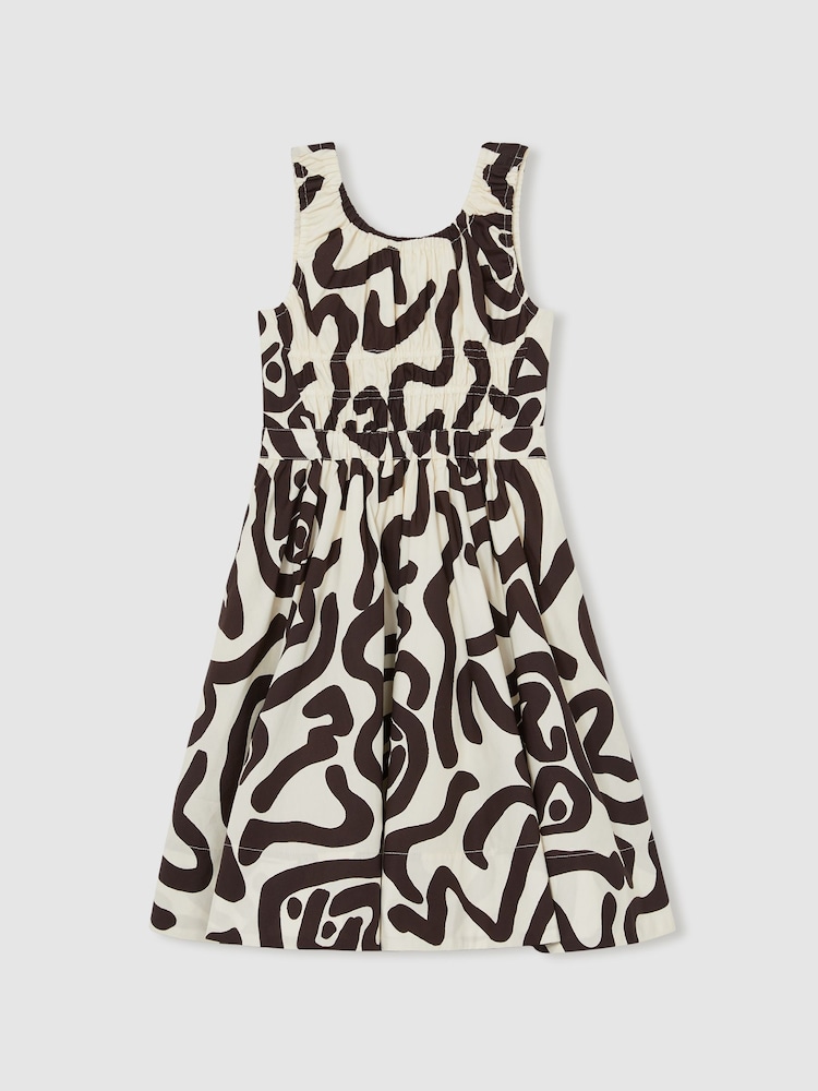 Estampado marfil - Reiss Anouka Cotton Shirred Printed Dress - Imagen 2 de 4
