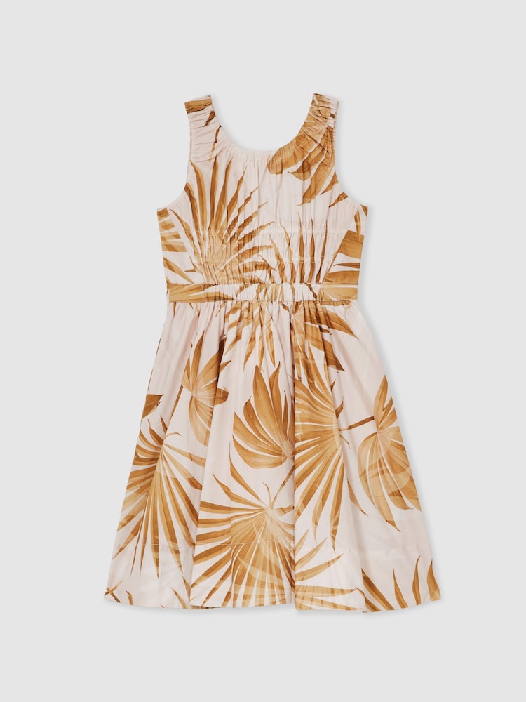 Multicolor - Reiss Anouka Cotton Shirred Printed Dress - Imagen 2 de 4