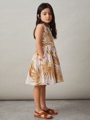 Multicolor - Reiss Anouka Cotton Shirred Printed Dress - Imagen 3 de 4