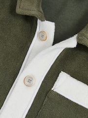Reiss Green Multi Micah 13-14 yrs Velour Colour-Block Shirt - Image 4 of 4